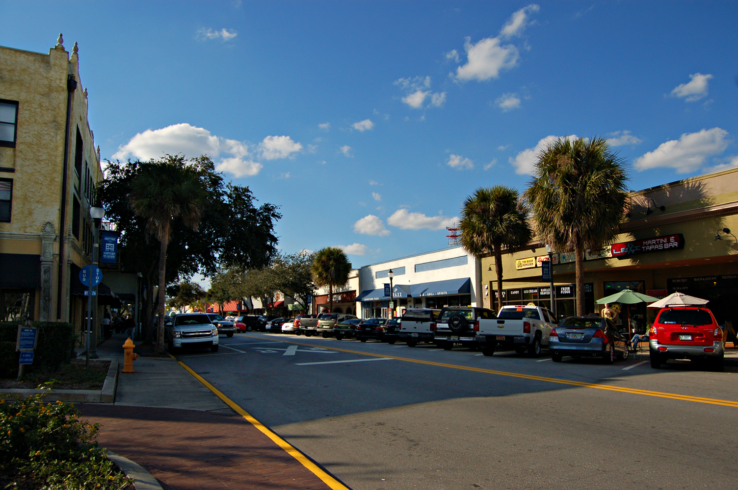 Downtown Melbourne, Florida, near the FEC railroad tracks that historically separated the white-served downtown from the Black neighborhoods west.