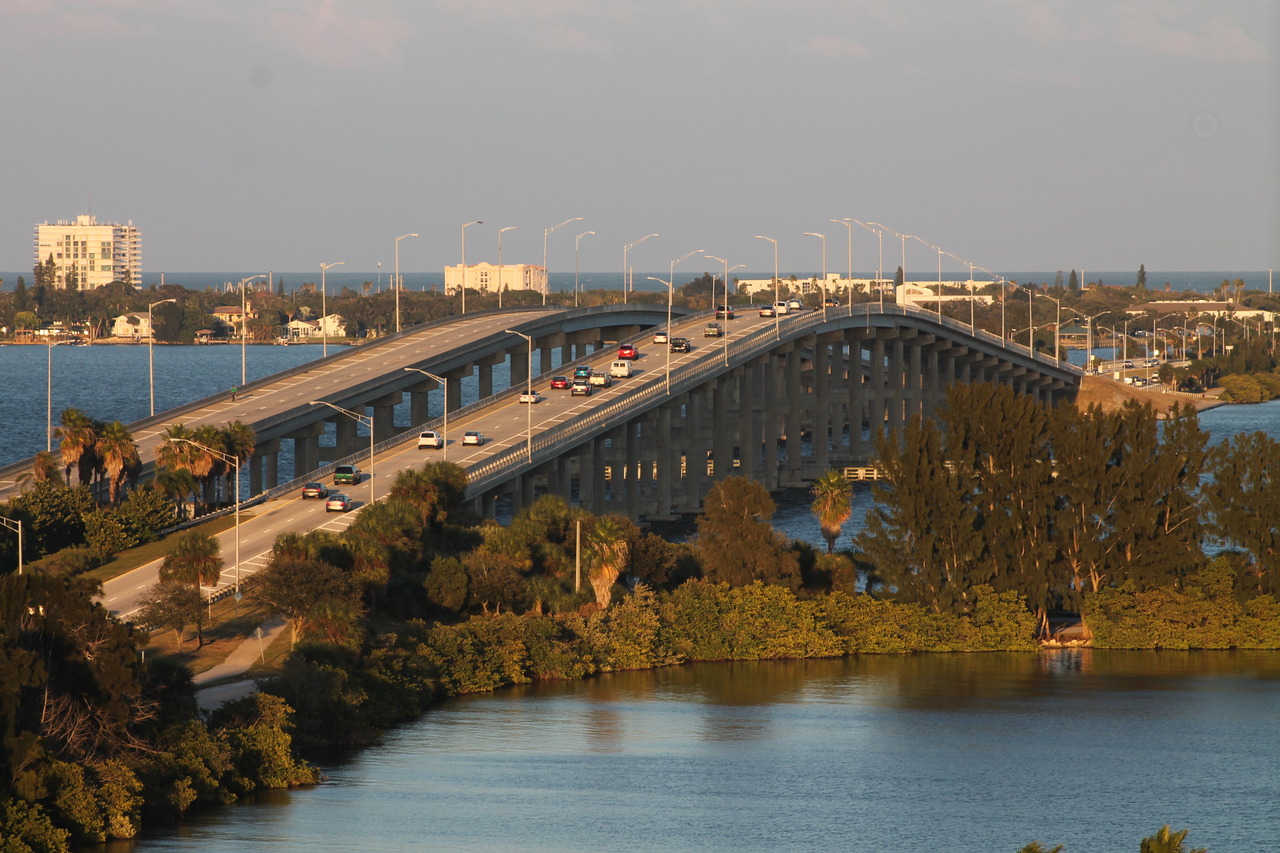 The Melbourne Causeway crossing the Indian River Lagoon.